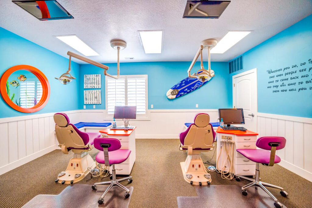 Colorful dentistry office for pediatric patients - Smart Pediatric Dentistry, Utah